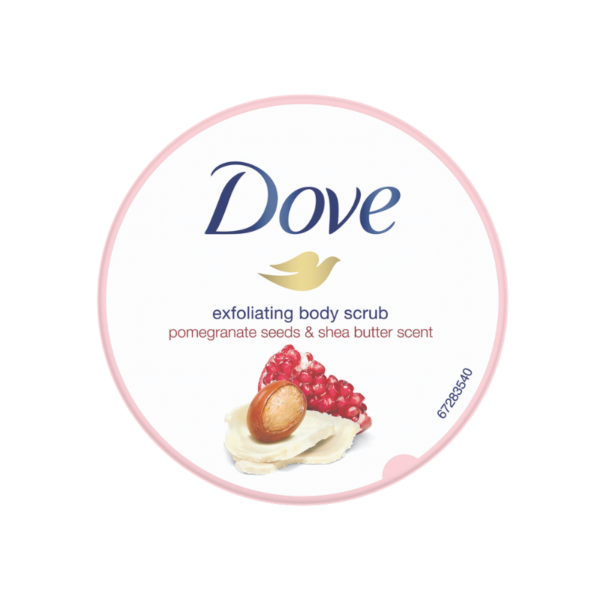 Dove ексфолиращ скраб за тяло с нар и ший 225 мл