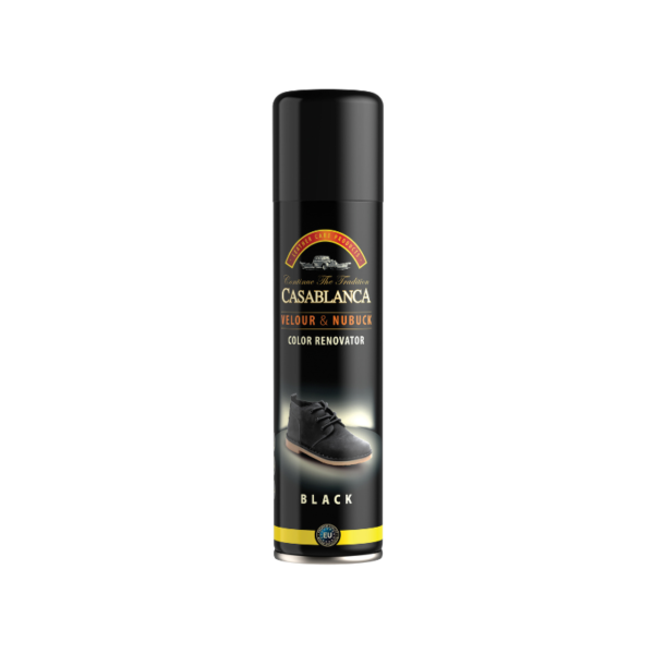 Casablanca Velour & Nubuck Color Renovator Black възстановяващ спрей за велур и набук 200 мл