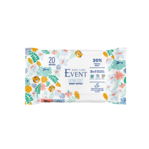 EVENT Baby Extra Soft 3 в 1 мокри кърпички – 20 бр.