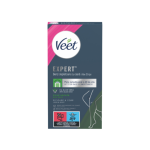 Восъчни ленти Veet Expert за суха кожа, крака и тяло, 12 бр.