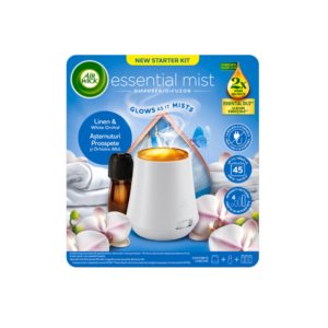 Ароматен дифузер Air Wick Essential Mist Свеж лен и бяла орхидея, стартов комплект 20 мл