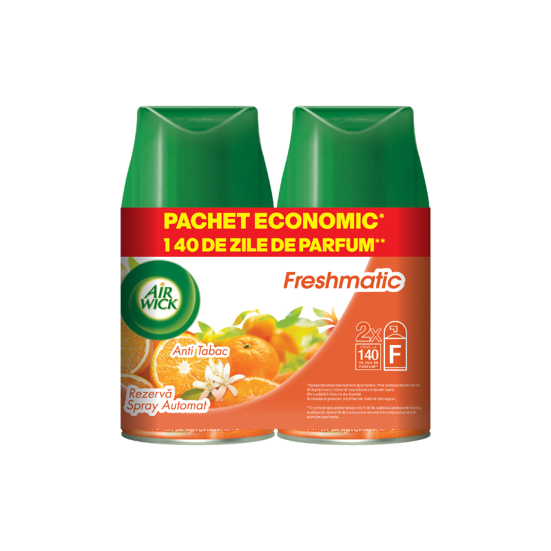 Air Wick Freshmatic Anti Tobacco пълнители за автоматичен ароматизатор, 2 × 250 мл