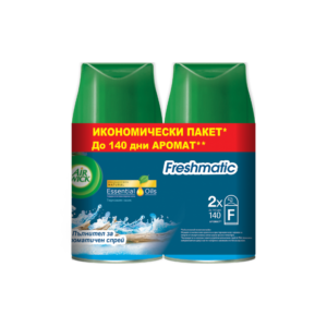 Untitled design - 2026-08-04T220126.723 Air Wick Freshmatic Essential Oils Тюркоазен оазис пълнители за автоматичен ароматизатор, 2 × 250 мл