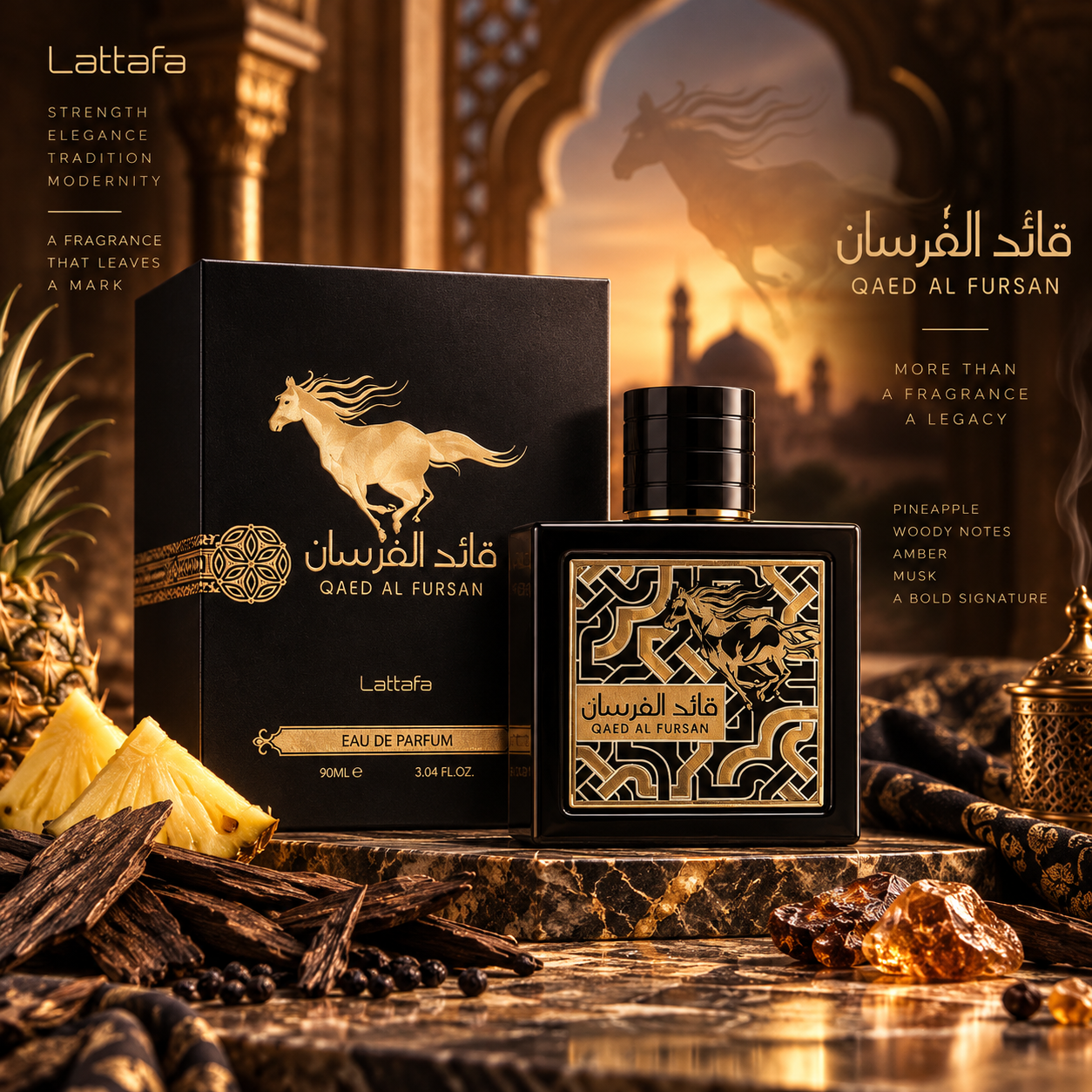 Lattafa Qaed Al Fursan EDP 90 мл – мъжки парфюм