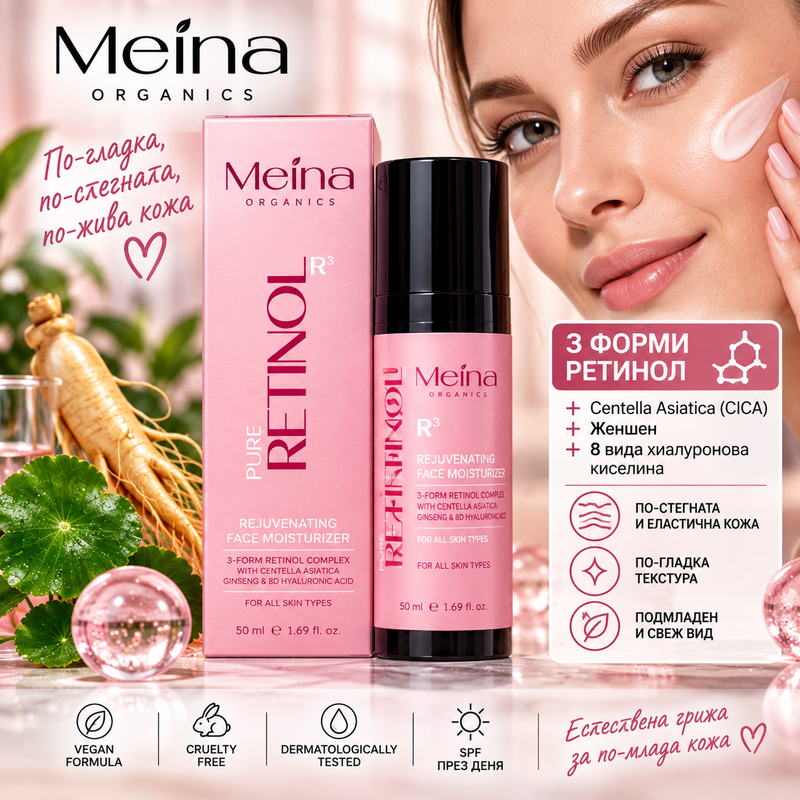 Meina Pure Retinol Rejuvenating Face Moisturizer – подмладяващ крем за лице с ретинол